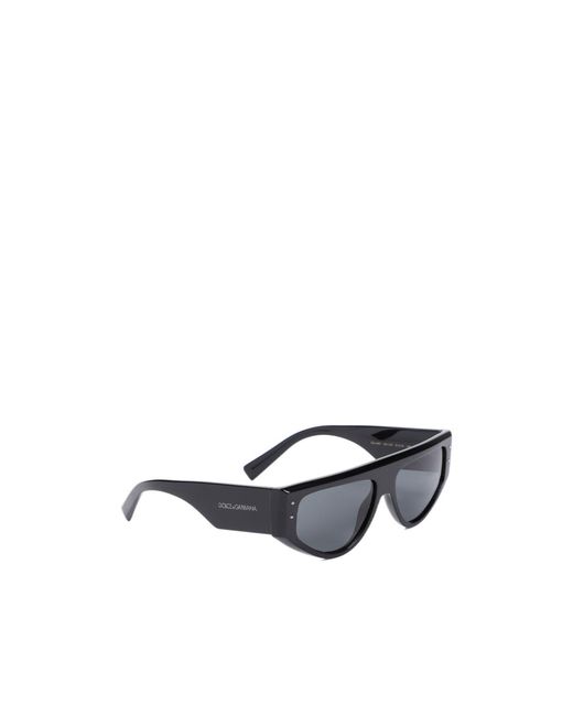 Dolce & Gabbana White Rectangular Logo Sunglasses for men