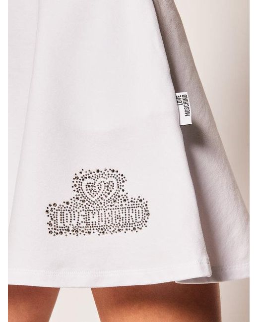 Moschino White Logo Details Skirt