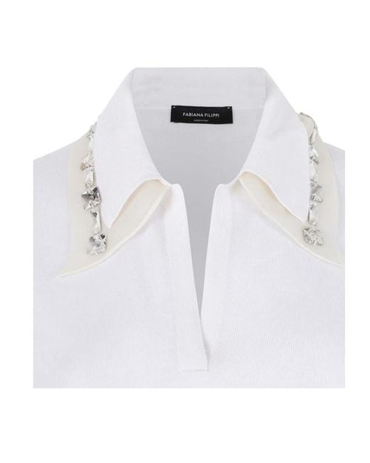 Fabiana Filippi White Short-Sleeved Knitwear