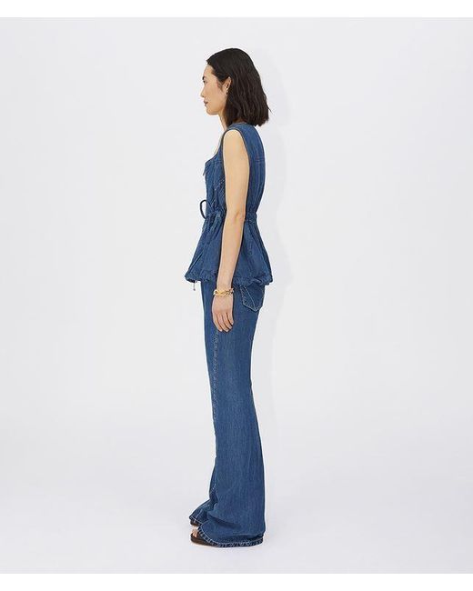Bottega Veneta Blue Zip-Up Denim Top