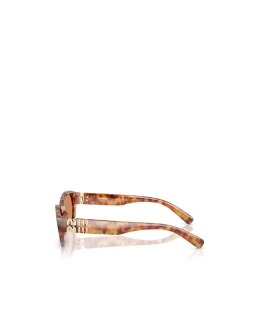 Miu Miu White Eyewear Oval-Frame Sunglasses