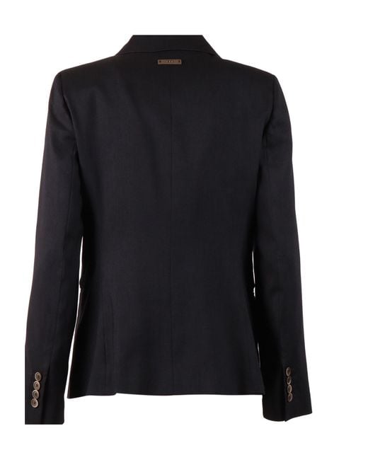 Peserico Black Double-Breasted Blazer