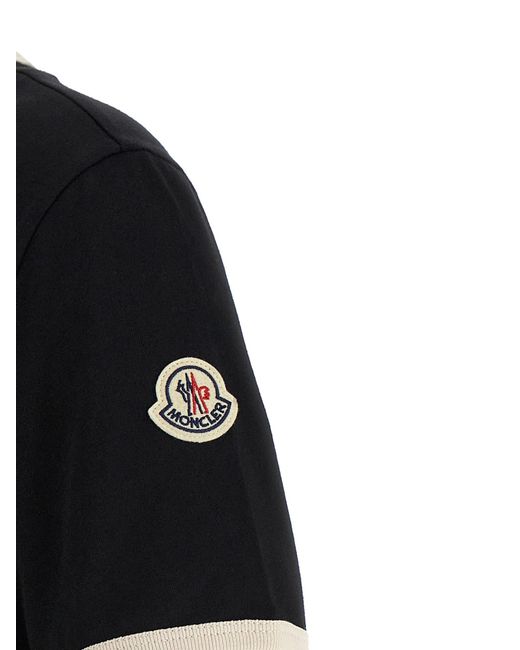 Moncler Black Embroidered Logo Crewneck T-Shirt