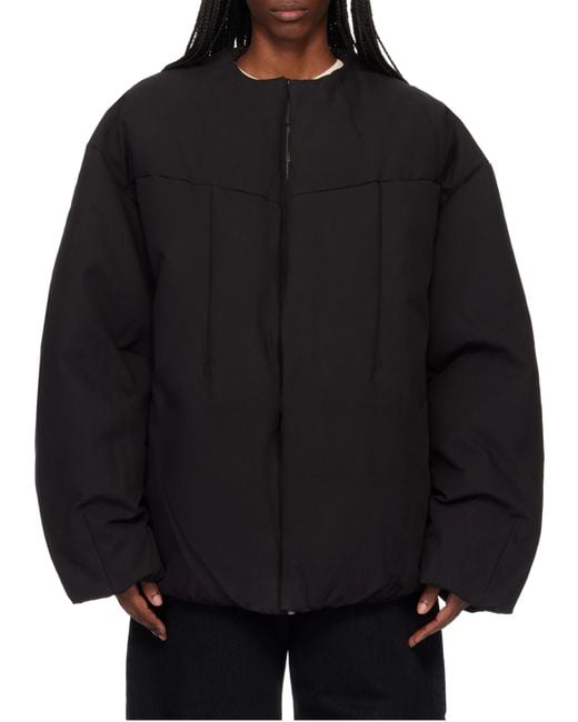 Entire studios Black Oversized Down Jacket for men