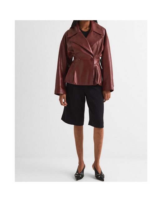Balenciaga Purple Leather Jacket