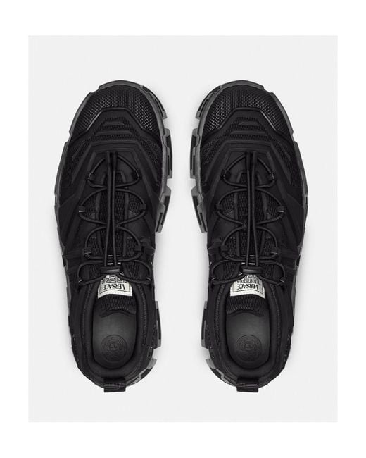 Versace Black Greca-Sole Sneakers for men