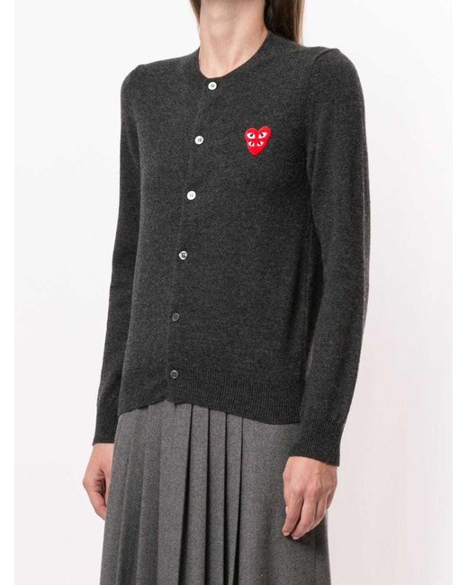 COMME DES GARÇONS PLAY Black Logo-Embellished Cardigan