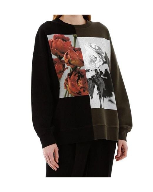 McQueen Black Rose Printed Casual Sweater