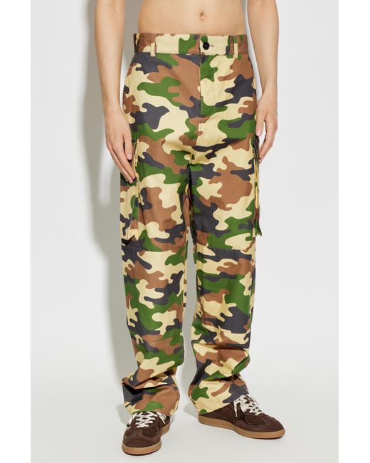 J.W. Anderson Green Camouflage-Print Cargo Pants for men