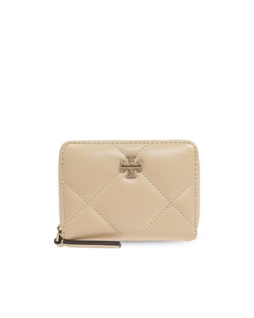 Tory Burch Natural Logo-Plaque Wallet