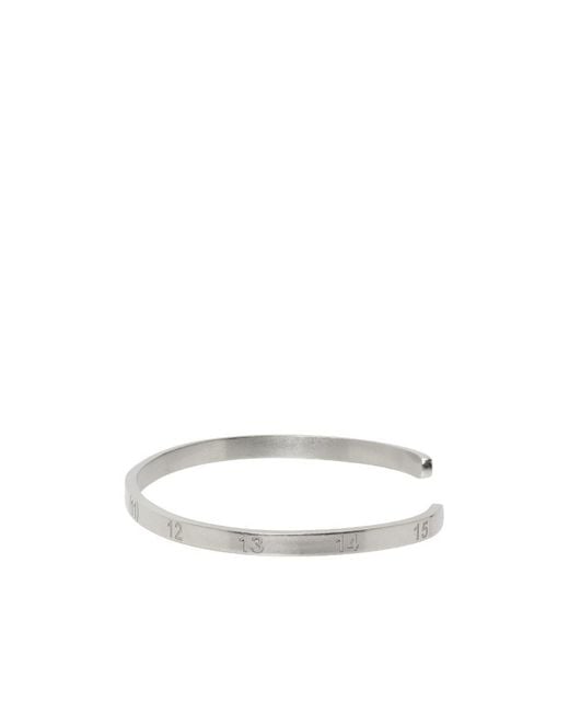 Maison Margiela White Numbers Engraved Cuff Bracelet for men