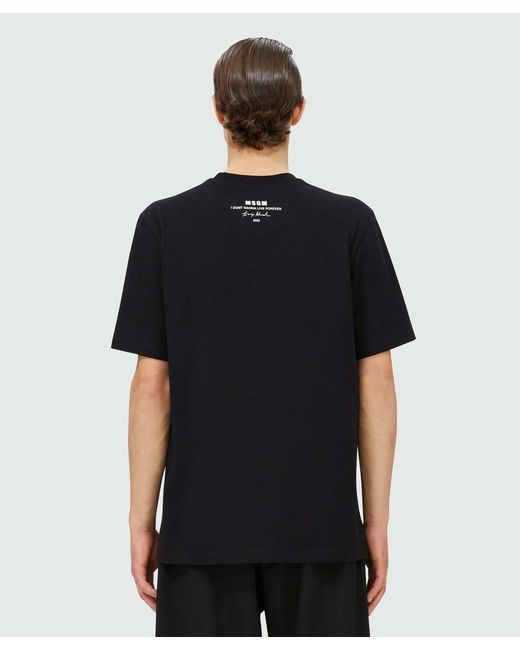 MSGM Black Graphic-Print T-Shirt for men