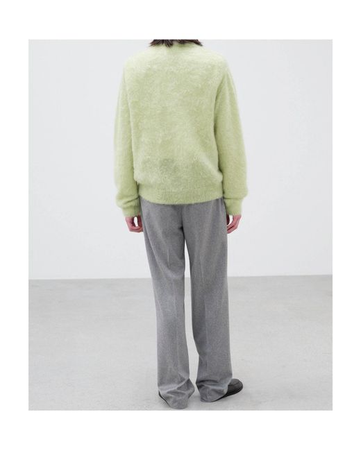 Auralee Green Brushed Knit Jumper for men