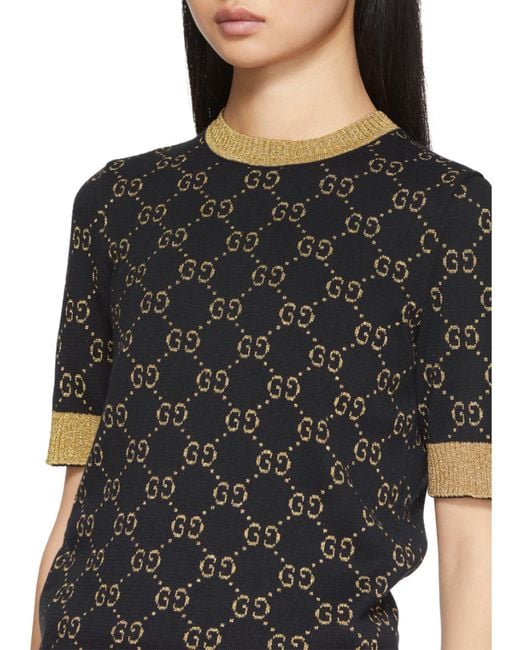 Gucci Blue Gg Lam Cotton Top