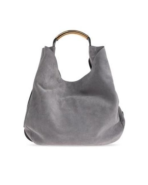 Moschino Gray Top Handle Handbag