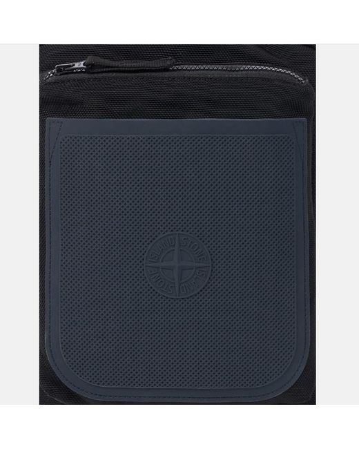 Stone Island Black Zip Messenger Bag for men
