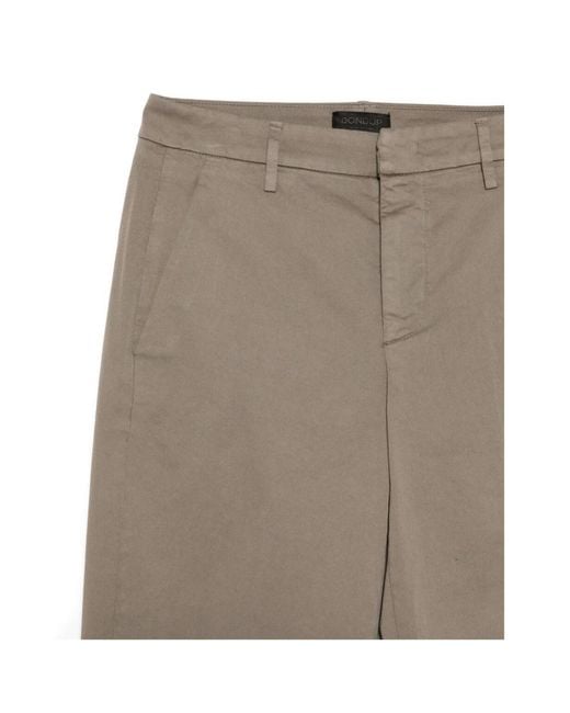 Dondup Gray Belt-Loops Straight-Leg Trousers
