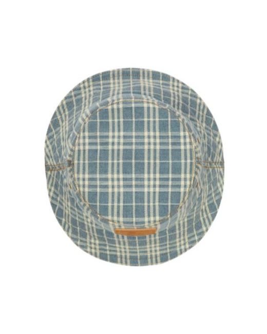 Burberry Blue Check Denim Bucket Hat
