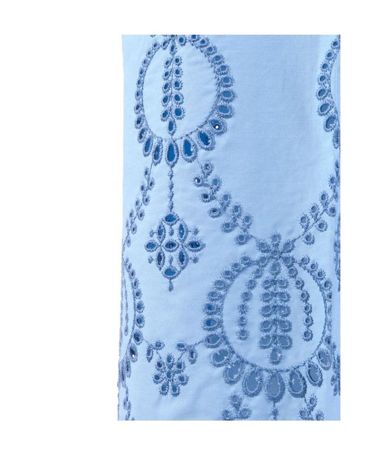 P.A.R.O.S.H. Blue P.A.R.O..H. Embroidered Wide-Leg Pants
