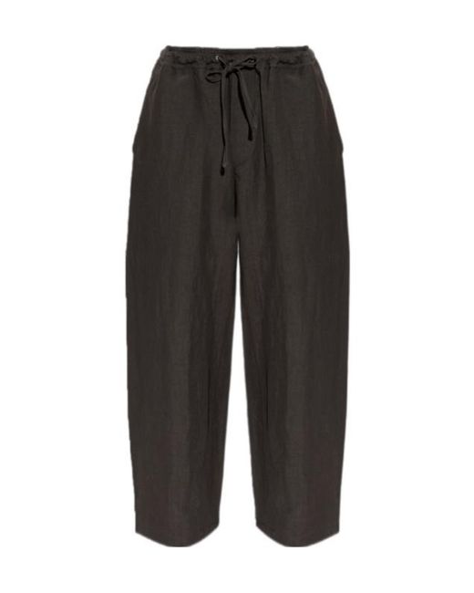 Studio Nicholson Black Sonny Drawstring Wide-Leg Pants for men