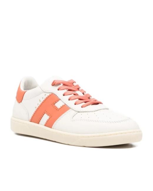 Hogan Pink Logo Detailed Lace-Up Sneakers