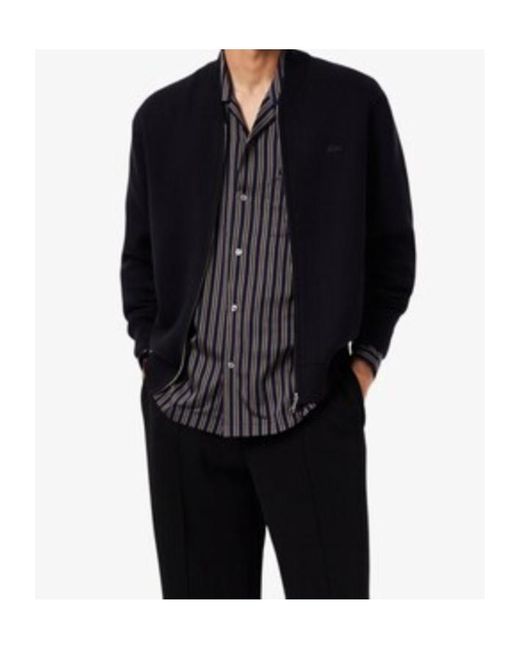 Lacoste Blue Ribbed Zip Cardigan for men