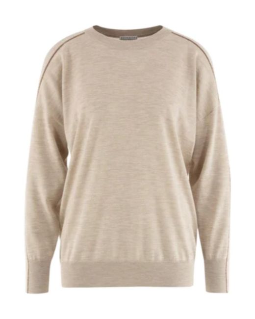 Brunello Cucinelli Natural Cut-Out Detail Sweatshirt