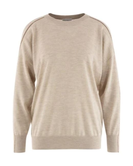 Brunello Cucinelli Natural Cut-Out Detail Sweatshirt