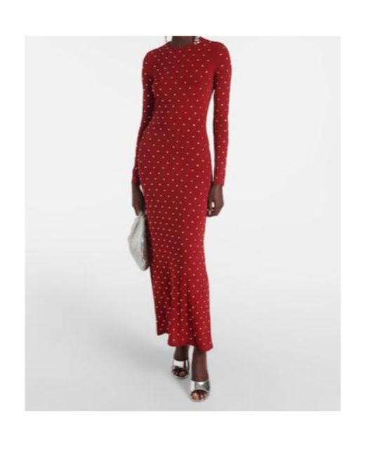 Rabanne Red Embellished Maxi Dress