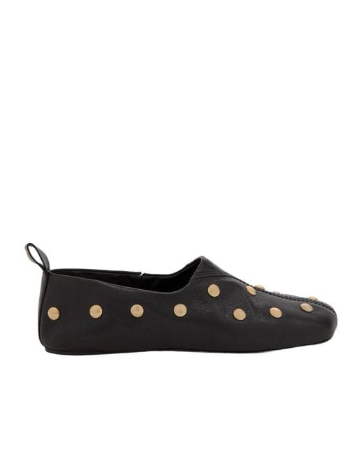 Chloé Black Rita Stud-Embellished Leather Ballet Flats