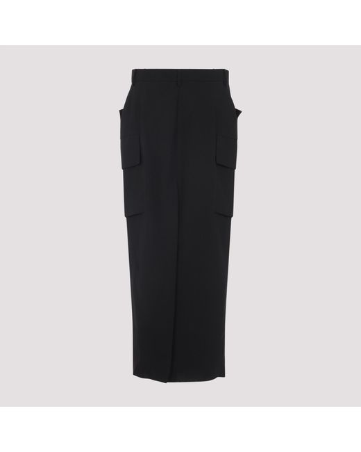 Rick Owens Black Firbanks Midi Skirt
