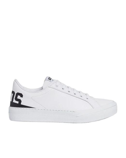 Gcds White Logo Printed Low-Top Sneakers for men