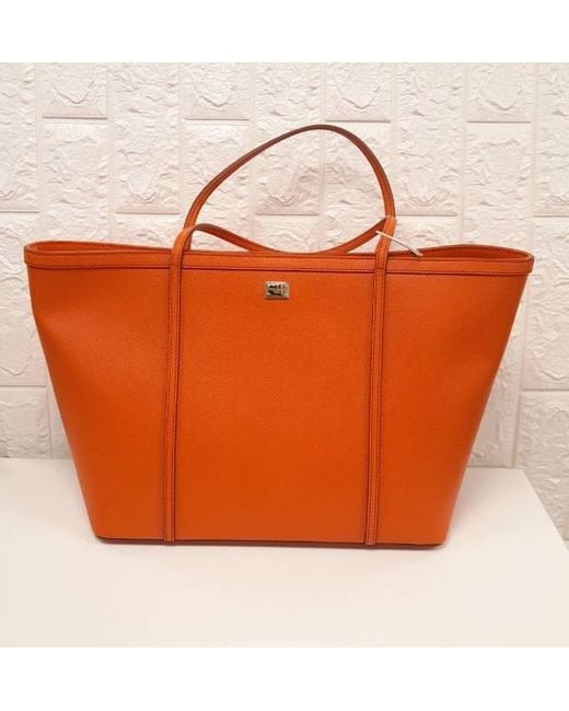 Dolce & Gabbana Orange Logo Tote Bag