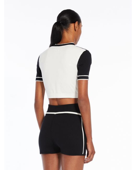Max Mara Black Round Neck Short-Sleeved Sweater