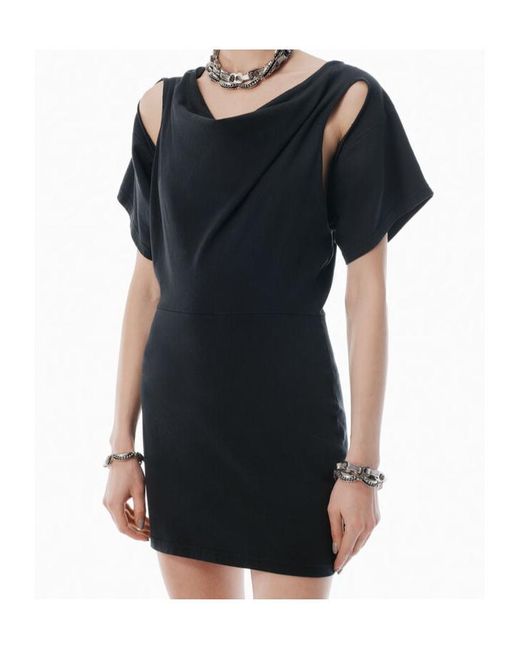 T By Alexander Wang Black Deconstructed Short Dress