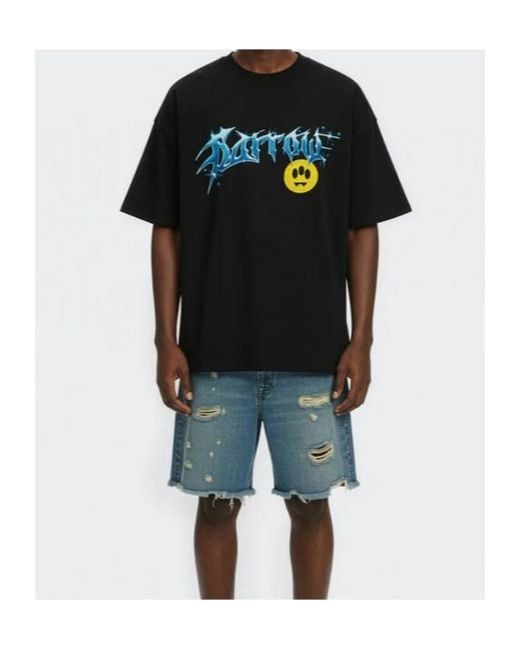 Barrow Black Logo Print T-Shirt for men