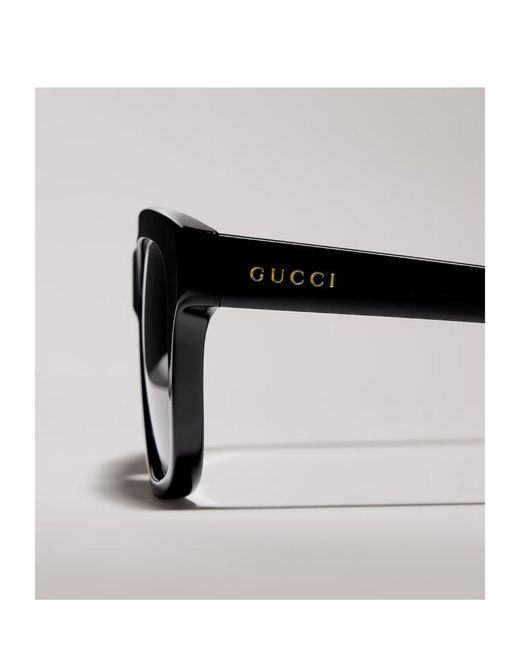 Gucci Black Rectangular-Frame Sunglasses for men