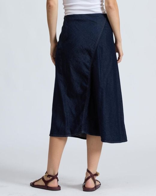 Rag & Bone Blue Solid Color Denim Skirt