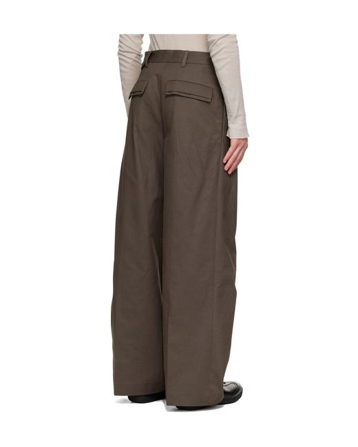 Kiko Kostadinov Brown Fold-Over Waist Casual Trousers for men