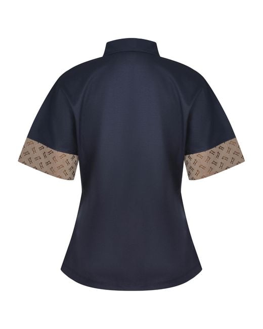 Herno Blue Logo Trim Polo T-Shirt
