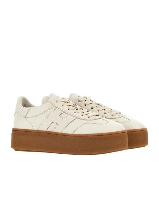 Hogan White Cool H Patch Sneakers