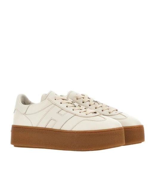 Hogan White Cool H Patch Sneakers