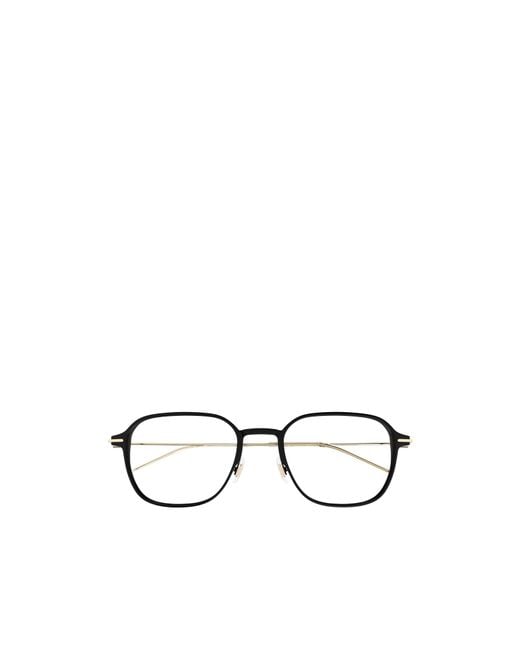 Montblanc Metallic Eyewear Square Frame Glasses for men