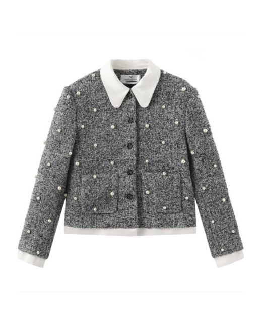 Marissa Chiara Gray Pearl Long-Sleeved Jacket