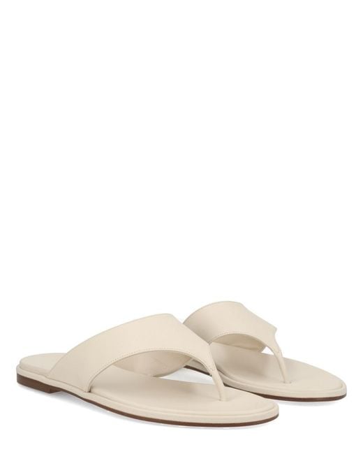 Aeyde White Amaya Flat Thong Sandals