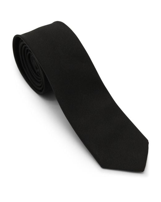 DSquared² Black Logo Patch Woven Tie for men
