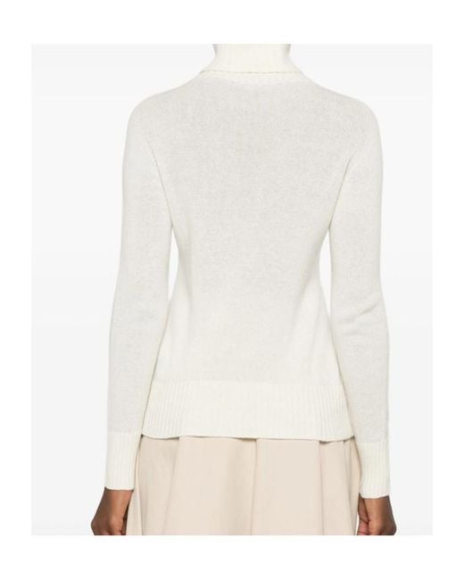 Aragona White Turtleneck Sweater