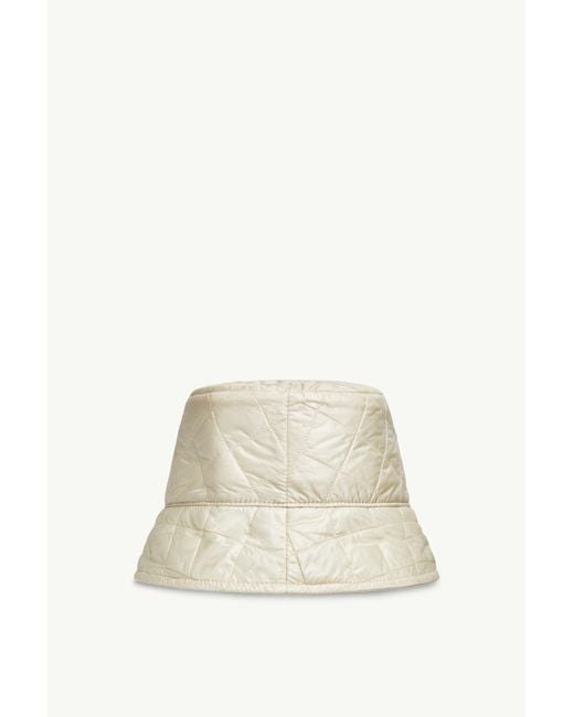 Moncler White Logo Patch Quilted Bucket Hat