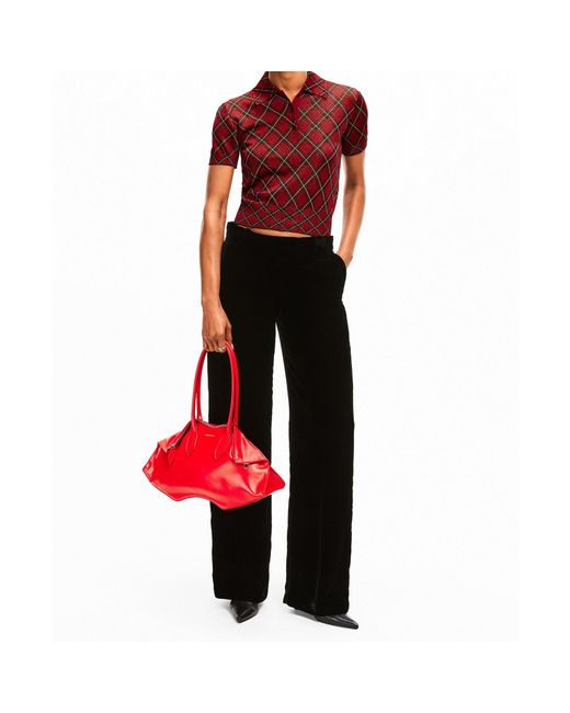 McQueen Checkered Knit Polo Shirt