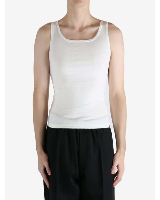 Extreme Cashmere White Round-Neck Sleeveless Vest for men